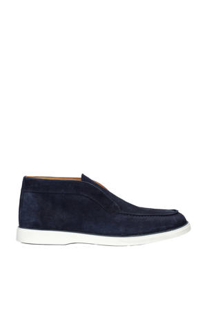 suède loafers donkerblauw