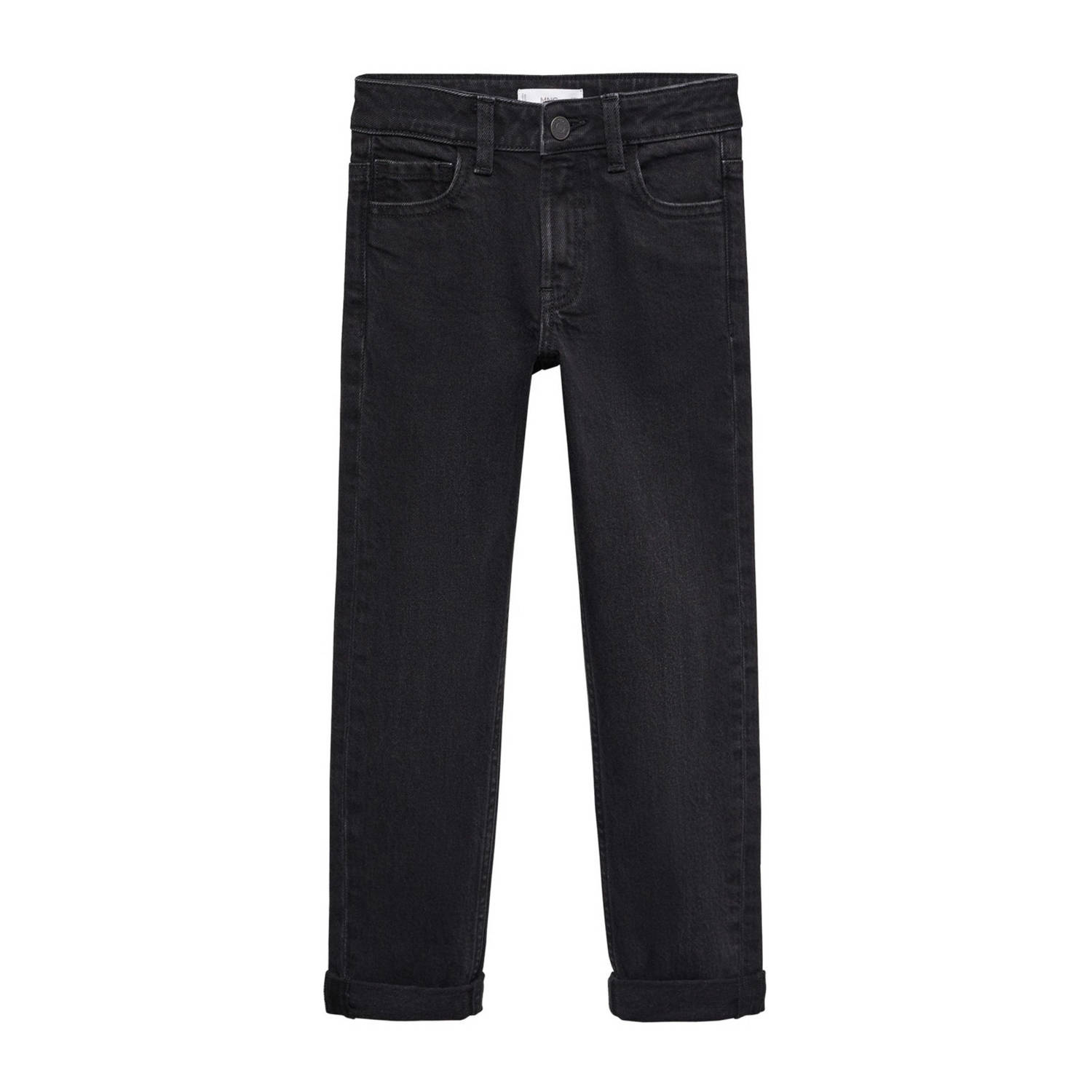 Mango Kids regular fit jeans changeant grijs Jongens Denim Effen 128