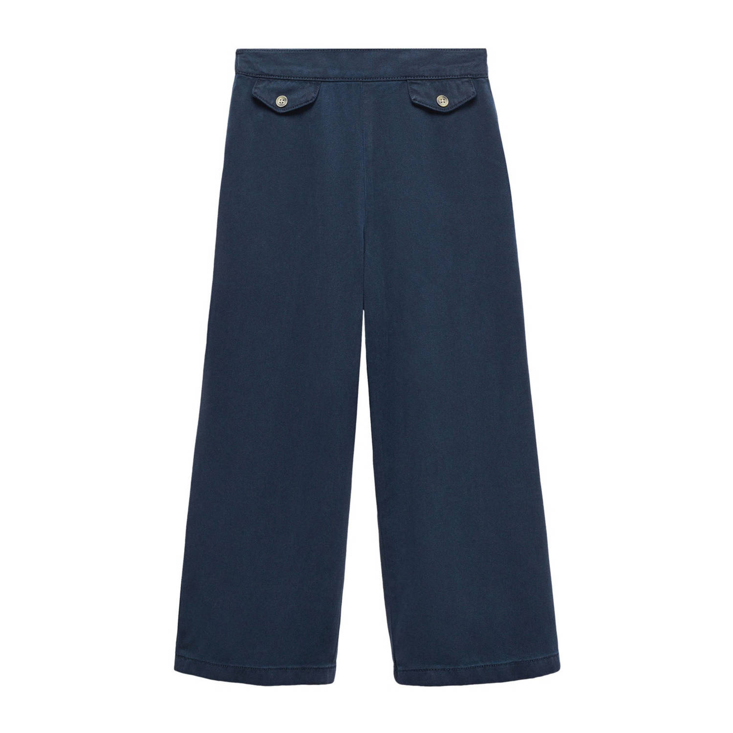 Mango Kids straight fit broek marine Blauw Meisjes Lyocell Effen 116