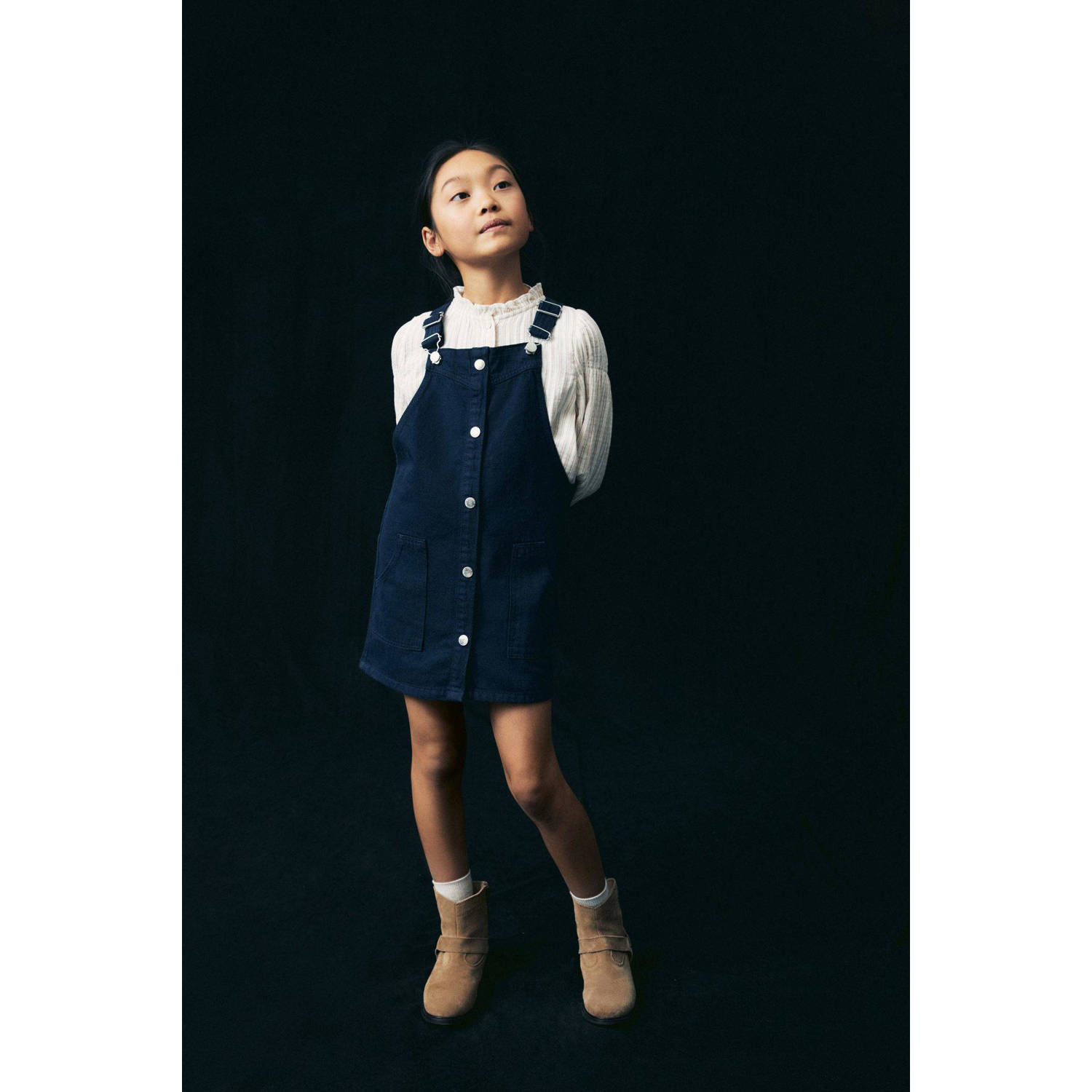 Mango Kids spijkerjurk donkerblauwe