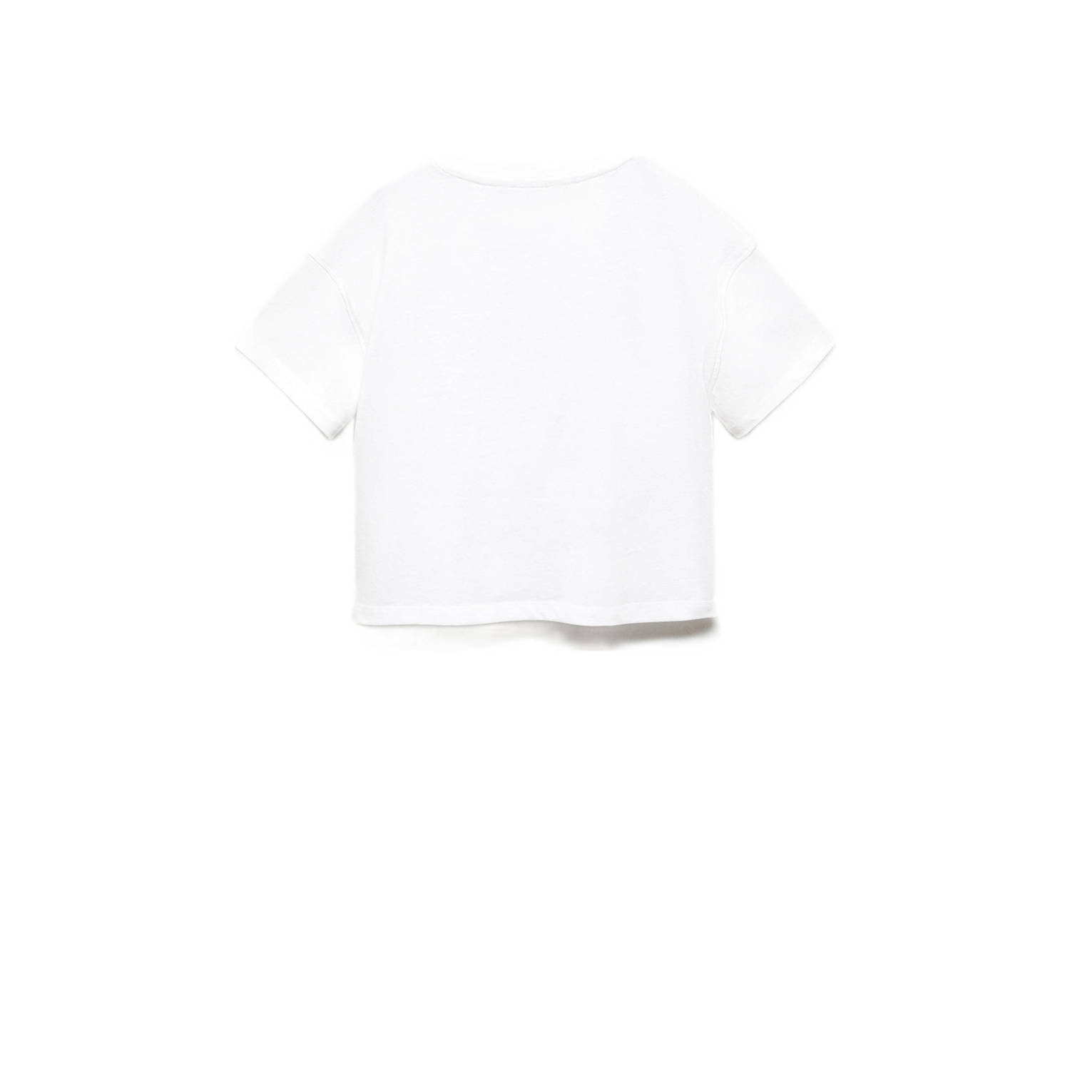 Mango Kids T-shirt met tekst wit