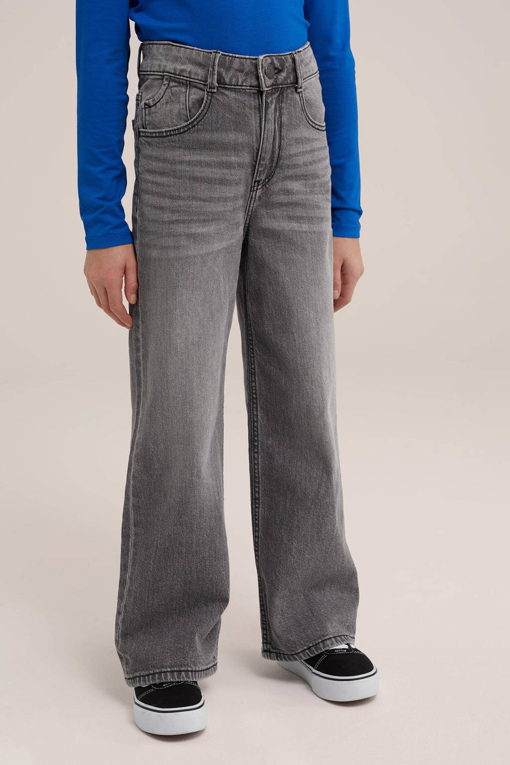 high waist wide leg jeans grey denim