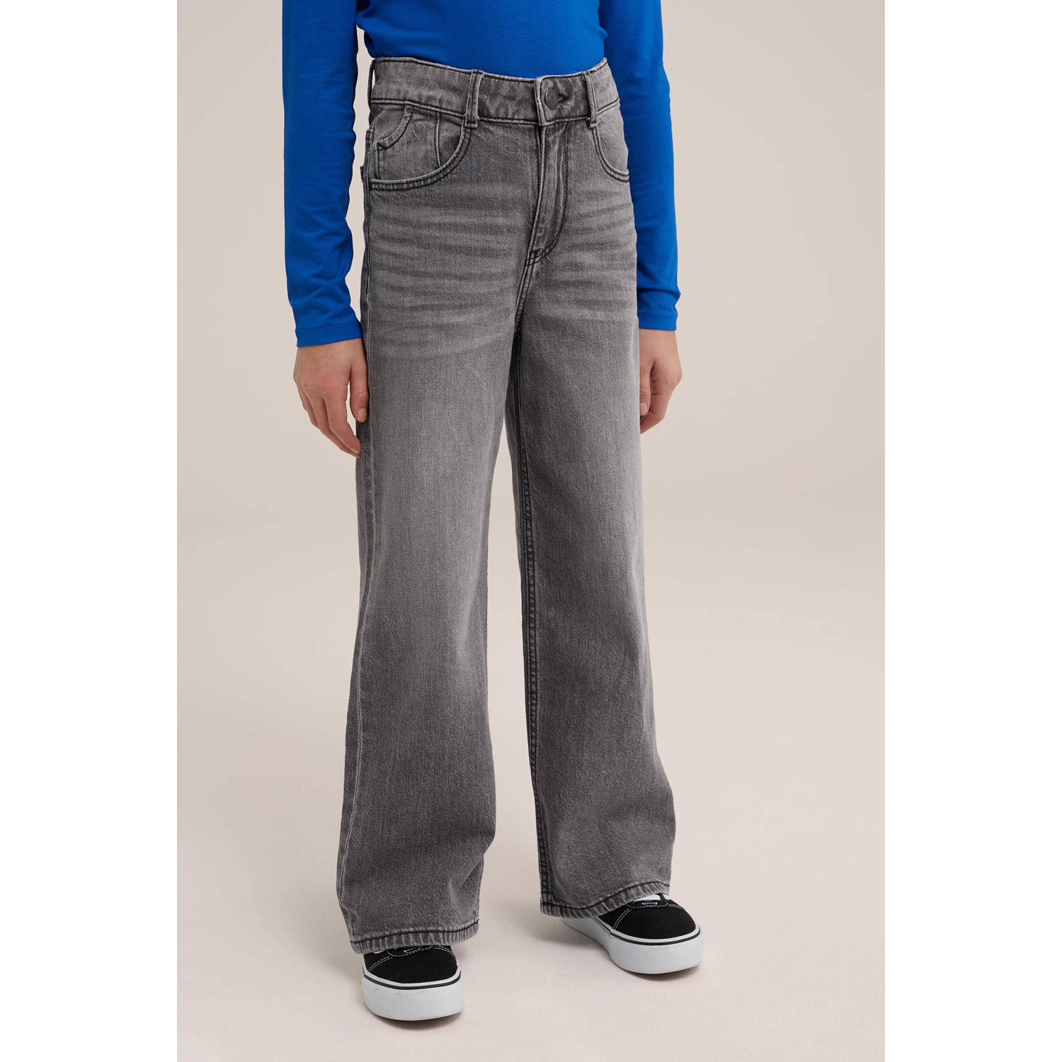 WE Fashion Blue Ridge high waist wide leg jeans grey denim