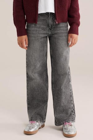 high waist wide leg jeans grey denim