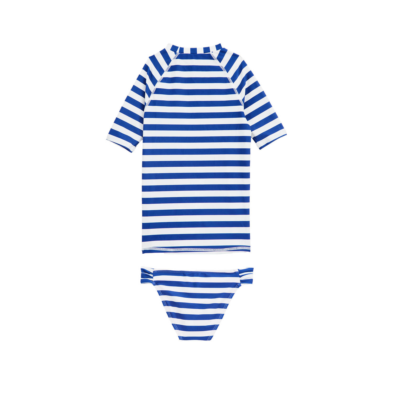 WE Fashion UV T-shirt met bikinibroekje blauw wit
