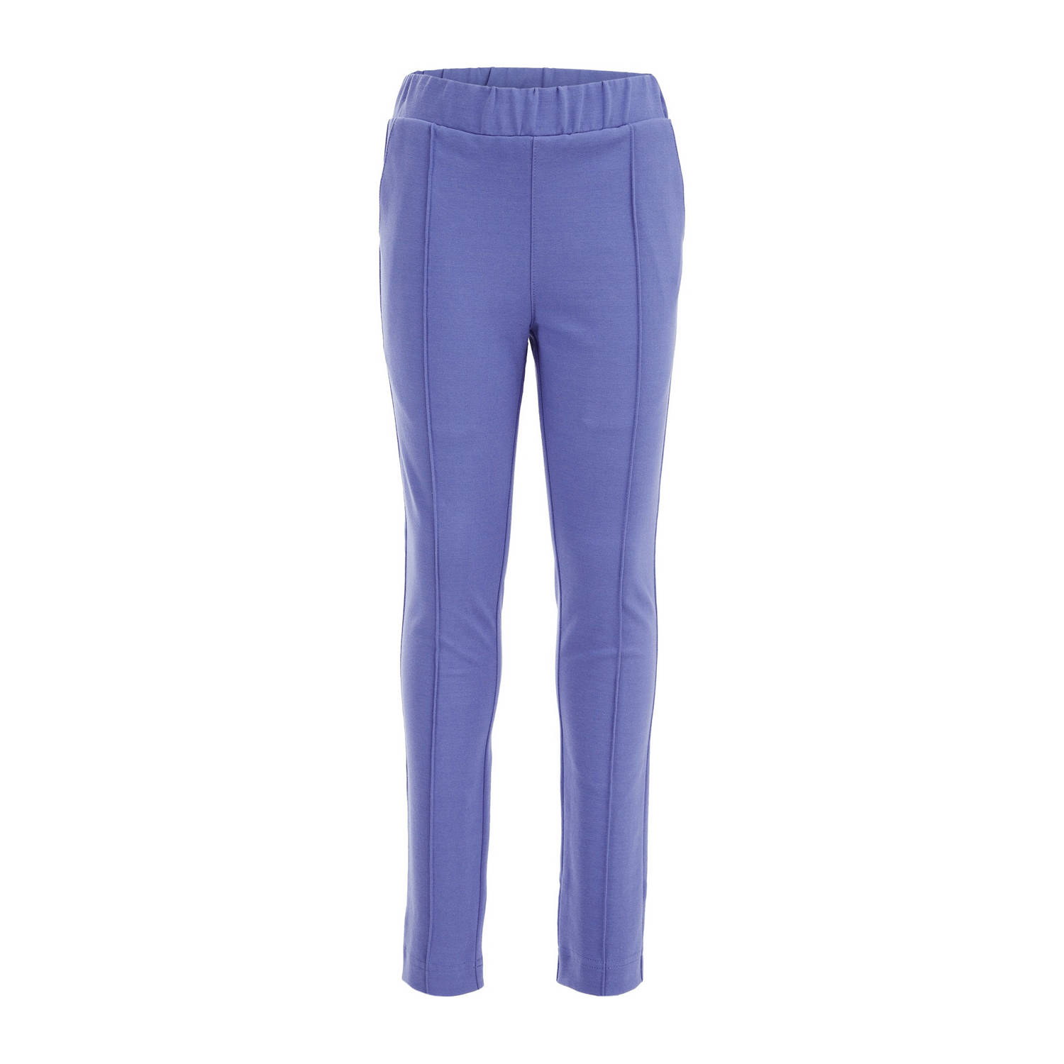 WE Fashion tapered fit broek paarsblauw Meisjes Katoen Effen 116