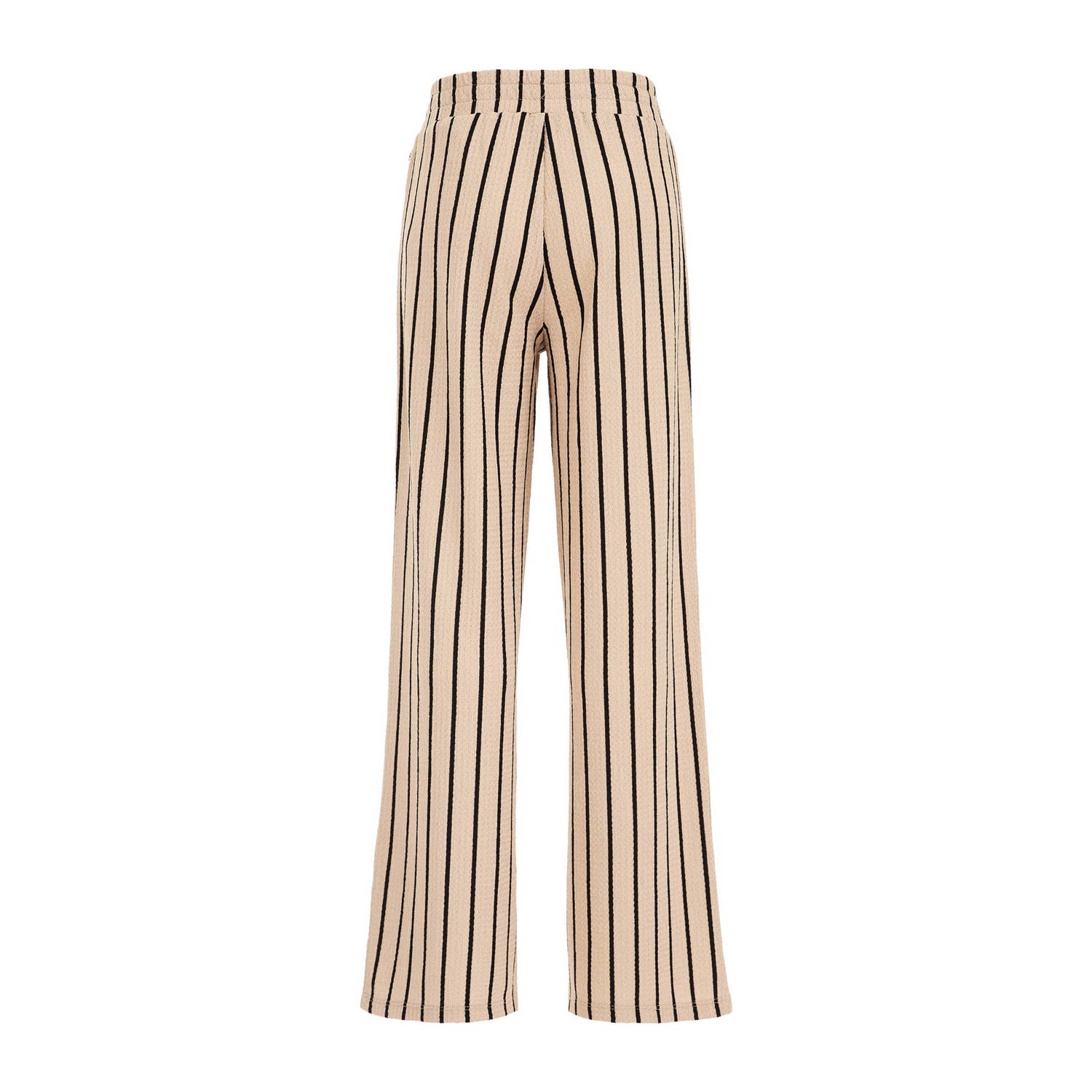 WE Fashion gestreepte straight fit broek brazilian sand