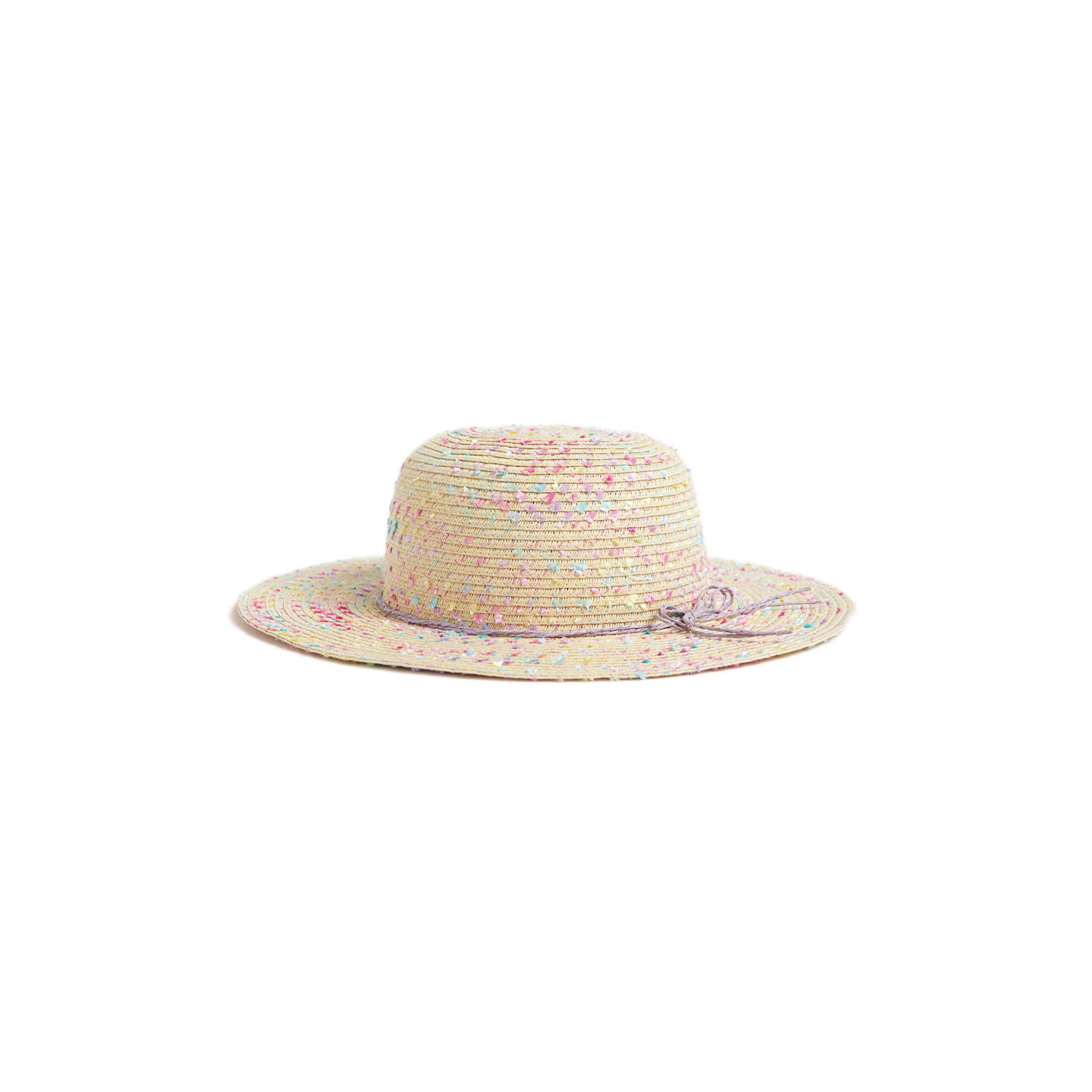 WE Fashion rieten hoed beige multicolor Melée M | Hoed van