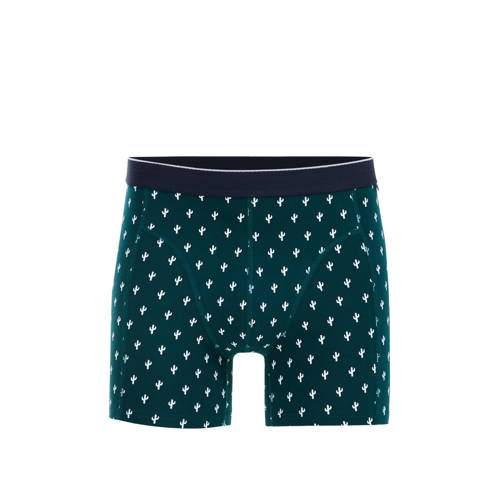 WE Fashion boxershort donkergroen/wit afbeelding