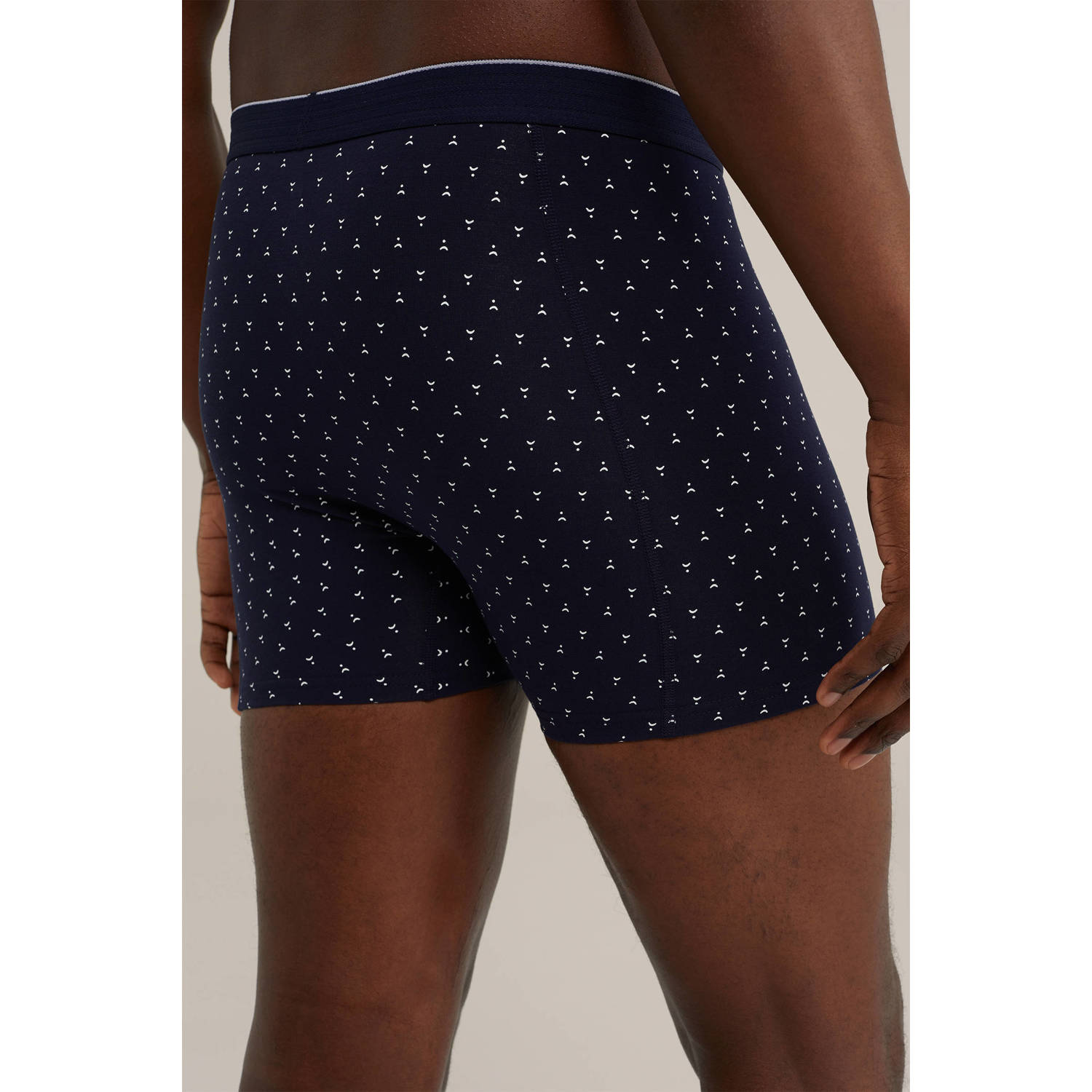 WE Fashion boxershort donkerblauw wit