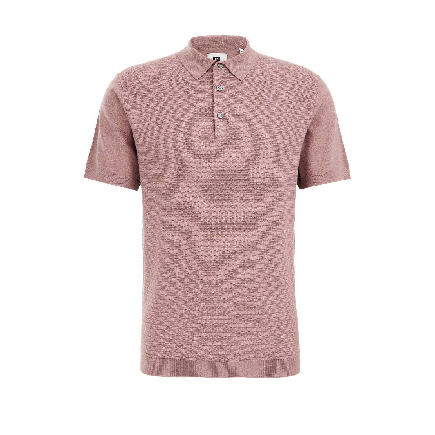 WE Fashion gemêleerde gebreide regular fit polo mauve