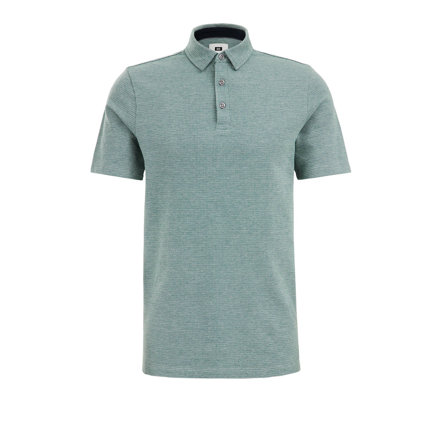 WE Fashion gemêleerde slim fit polo marble green