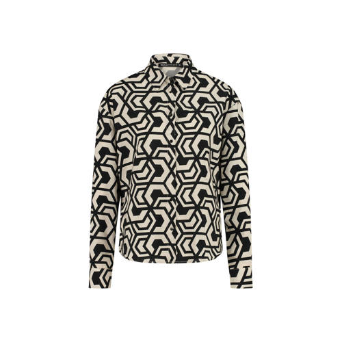 Expresso geweven blouse met grafische print zwart/ecru