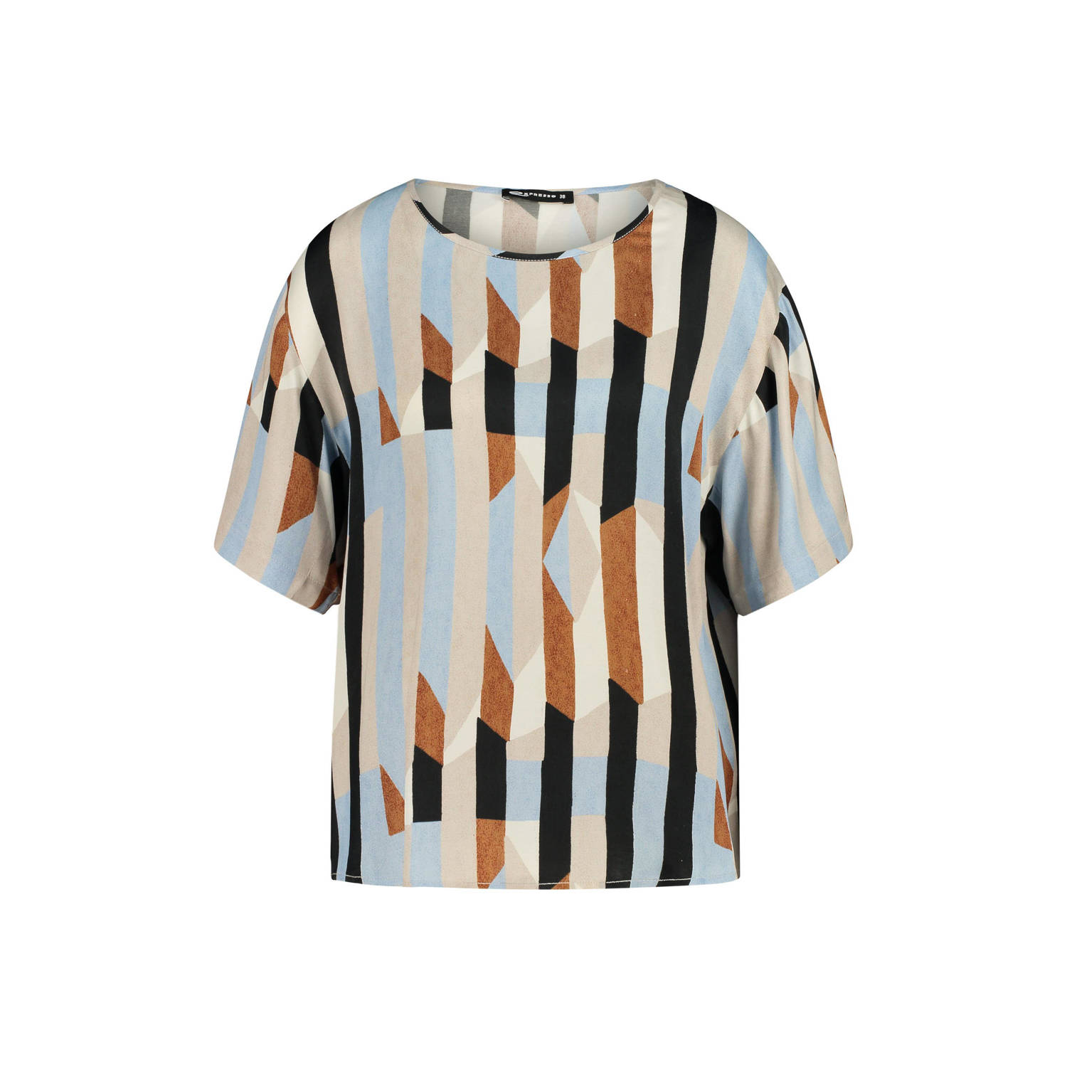 Expresso geweven top met grafische print blauw