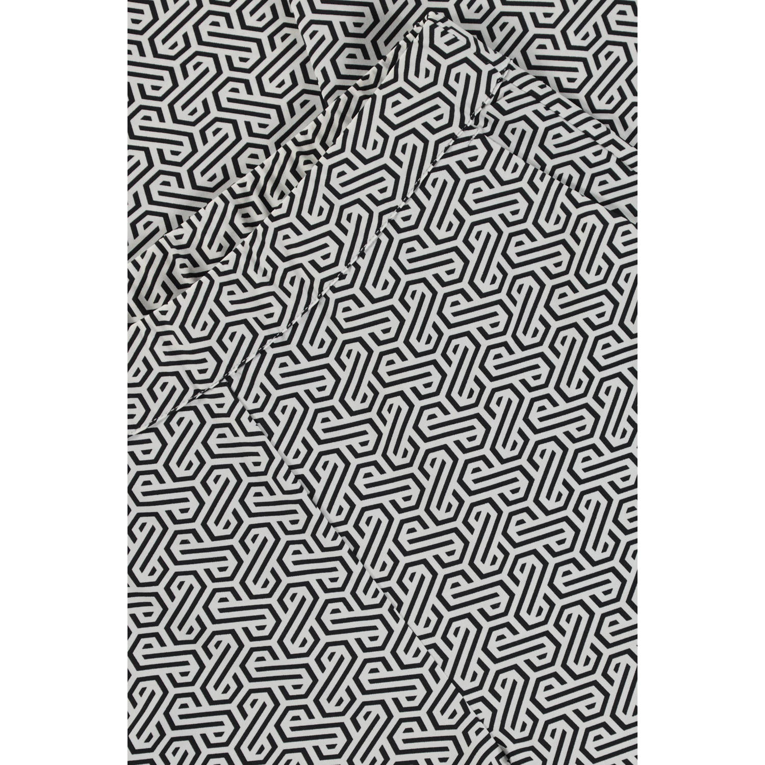 Expresso straight fit broek van travelstof met grafische print zwart