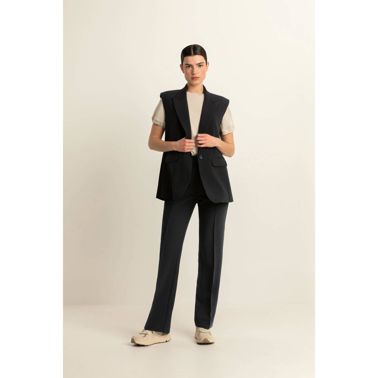 Expresso straight fit pantalon zwart