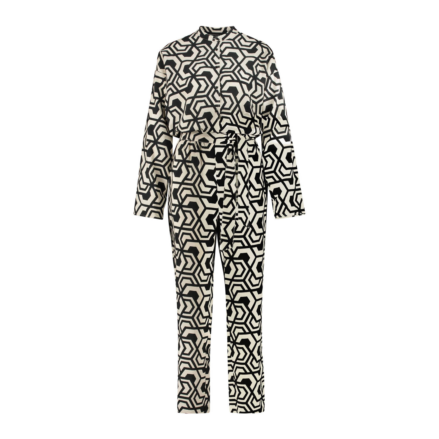 Expresso jumpsuit met grafische print zwart