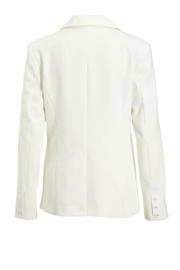thumbnail: Witte dames Ruby getailleerde blazer van polyester met effen, lange mouwen, reverskraag, knoopsluiting en schoudervulling