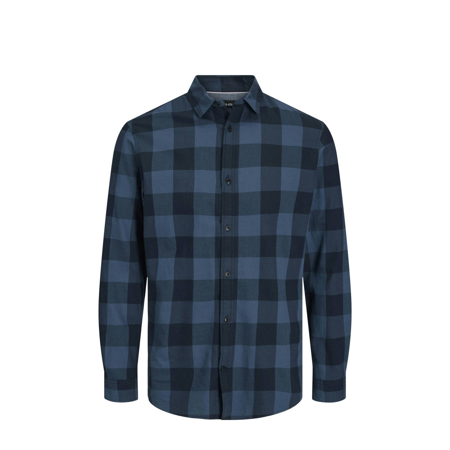 Jack & jones JUNIOR geruit overhemd JJEGINGHAM donkerblauw zwart Jongens Katoen Klassieke kraag 116