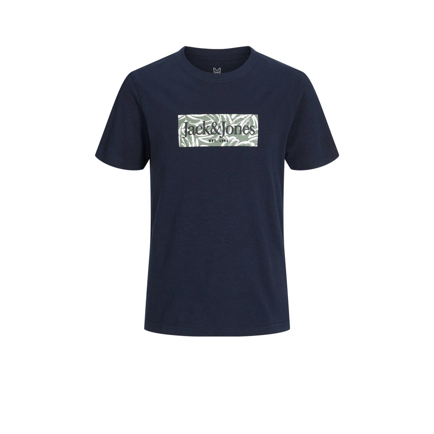 Jack & jones JUNIOR T-shirt JORLAFAYETTE met logo donkerblauw Jongens Katoen Ronde hals 140