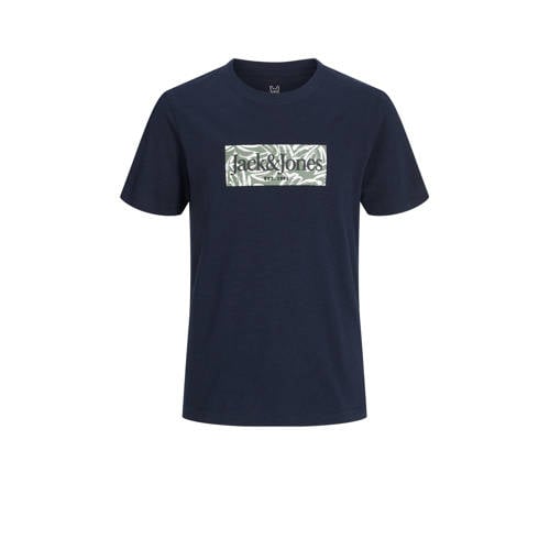 JACK & JONES JUNIOR T-shirt JORLAFAYETTE met logo donkerblauw