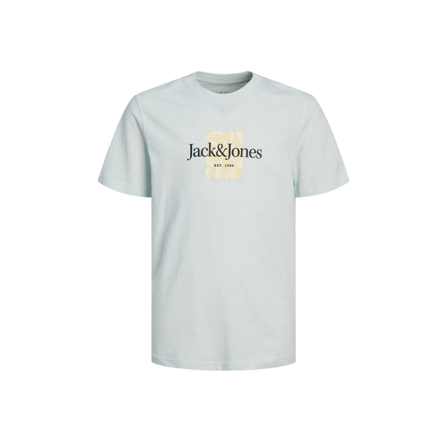 Jack & jones JUNIOR T-shirt JORLAFAYETTE met logo licht mintgroen Katoen Ronde hals 140