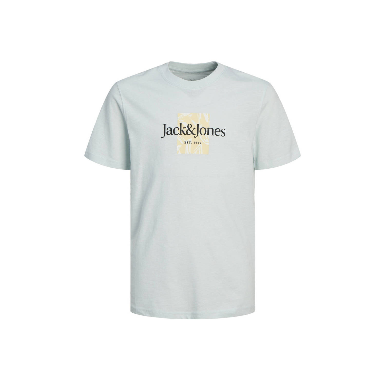 Jack & jones JUNIOR T-shirt JORLAFAYETTE met logo licht mintgroen Jongens Katoen Ronde hals 140