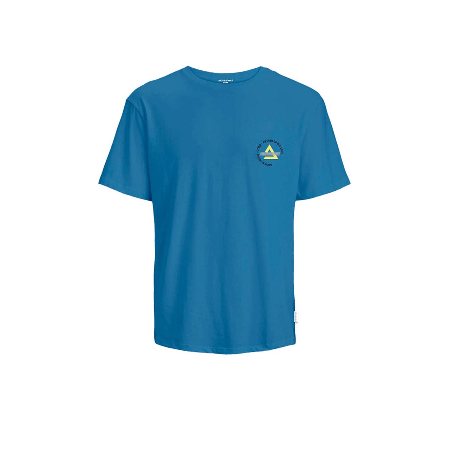 Jack & jones JUNIOR T-shirt JCOFAST met printopdruk blauw Jongens Katoen Ronde hals 128
