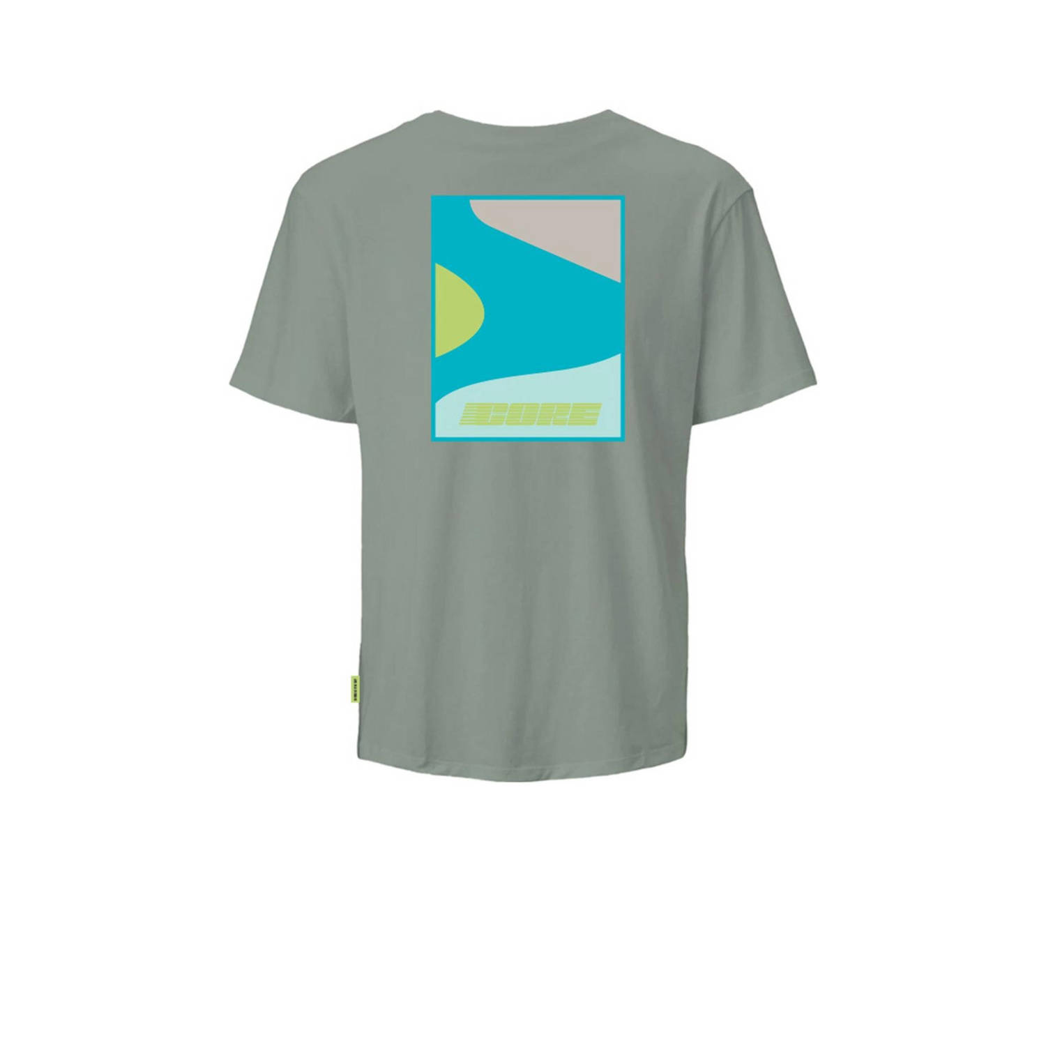JACK & JONES JUNIOR T-shirt JCOFAST met printopdruk saliegroen