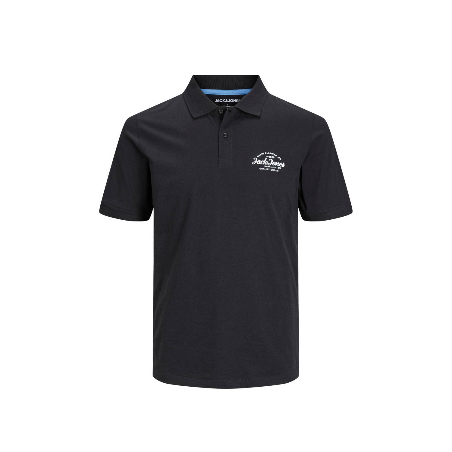 Jack & jones JUNIOR polo JJFOREST met printopdruk zwart Jongens Katoen Polokraag 128