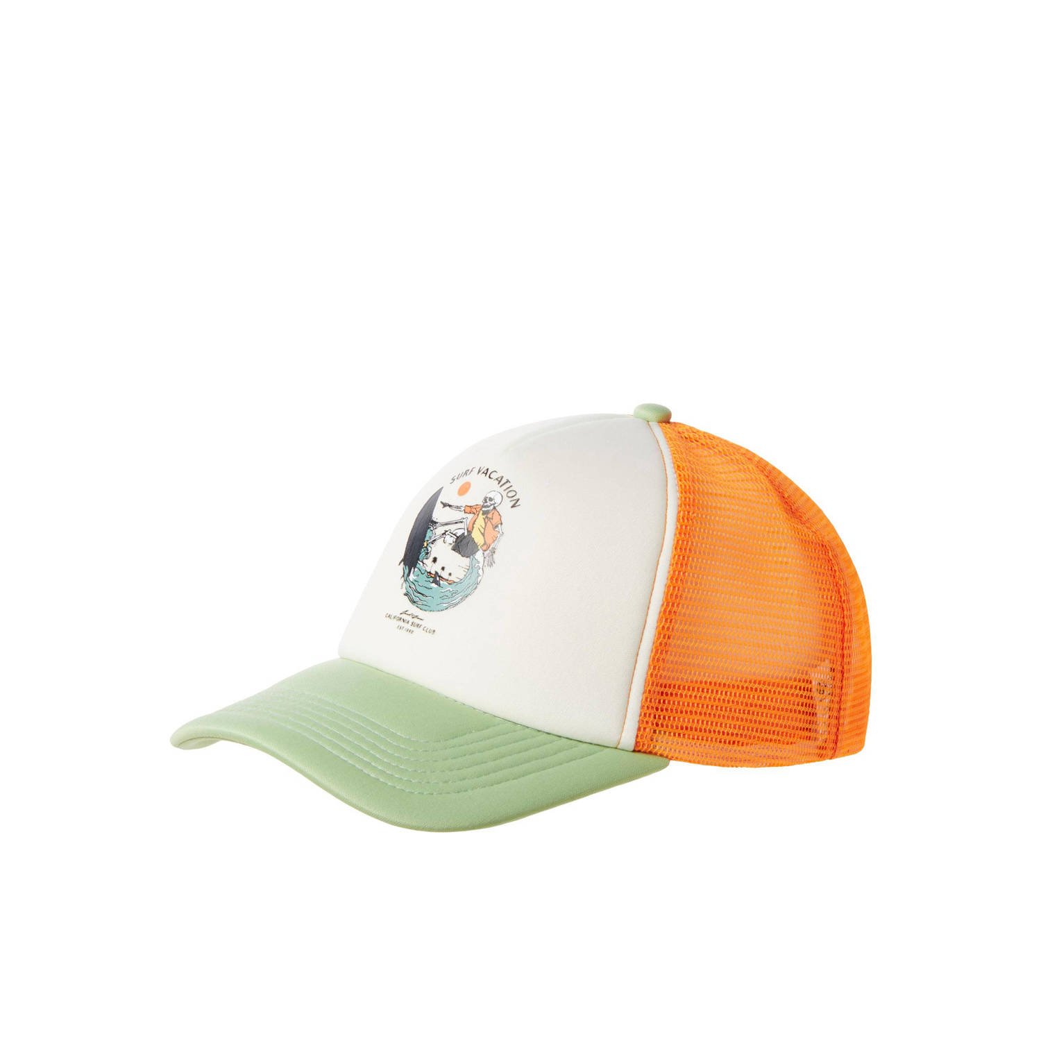 Jack & jones JUNIOR pet JACHAVANA oranje groen wit Jongens Polyester Printopdruk L XL