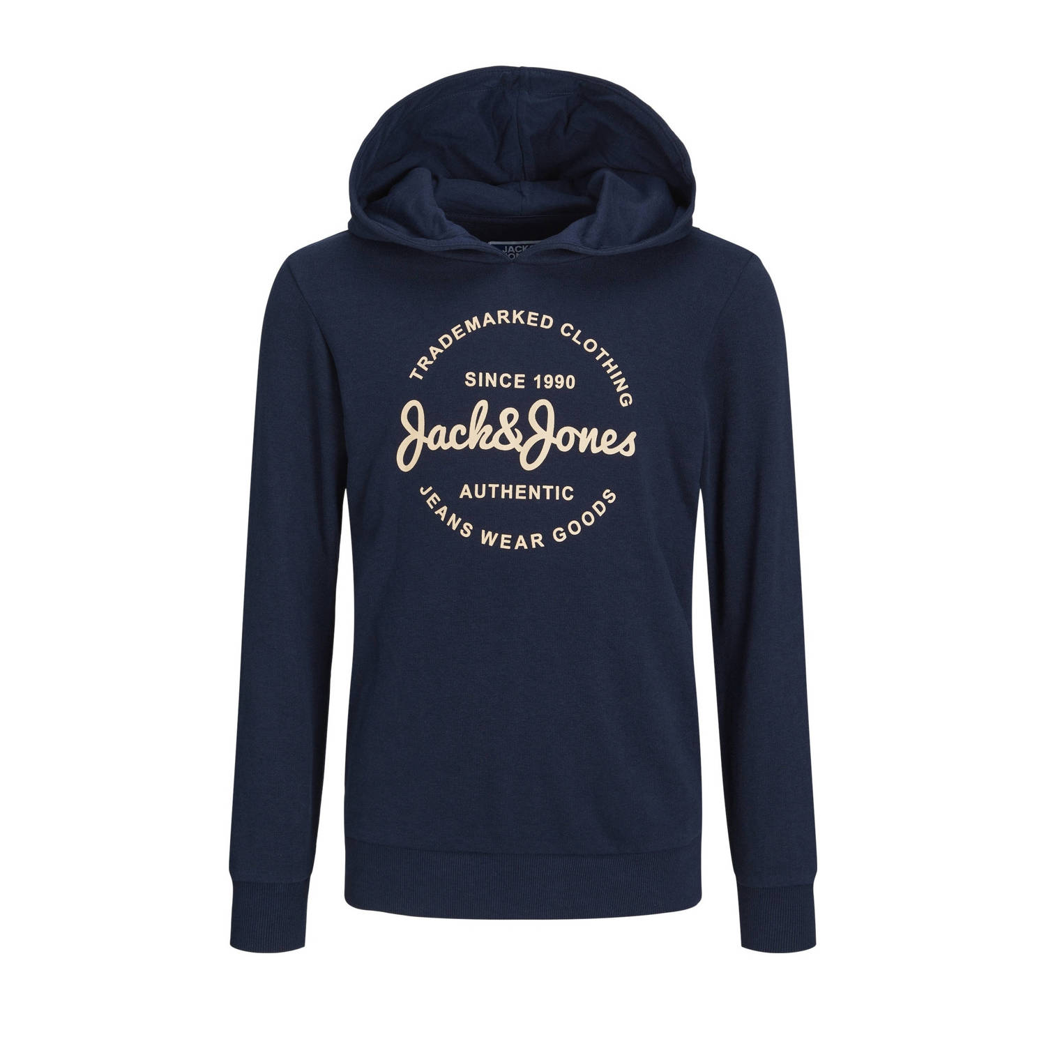 JACK & JONES JUNIOR hoodie JJFOREST met logo donkerblauw