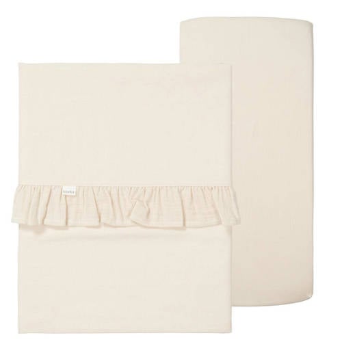Koeka wieglaken + wieghoeslaken Faro offwhite afbeelding