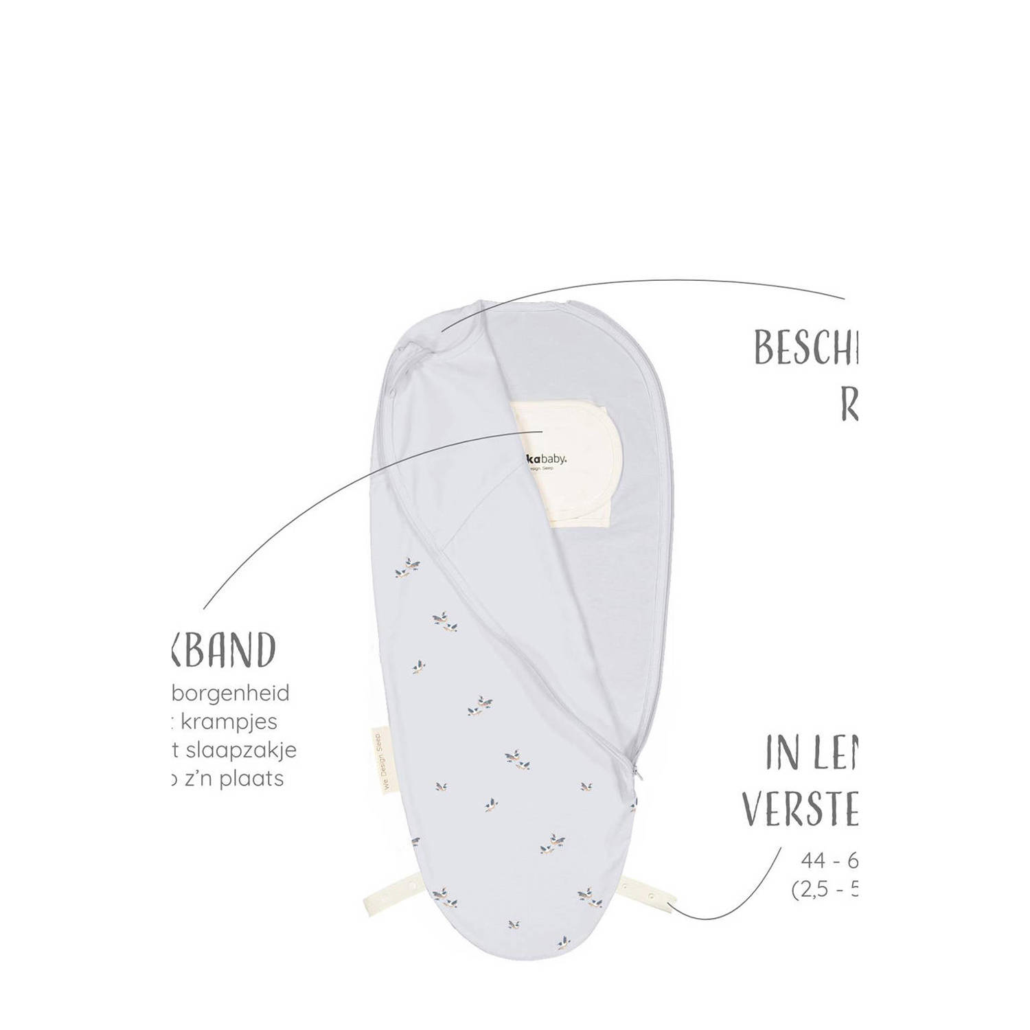Puckababy The Original Piep inbakerslaapzak Birds 0-3 mnd