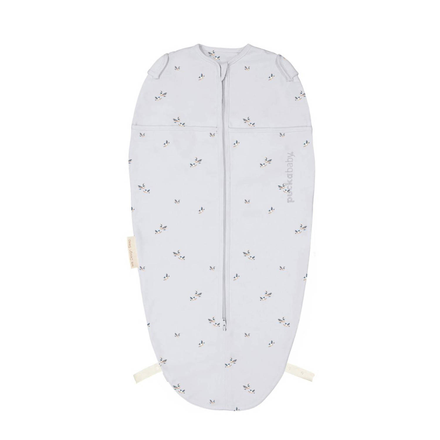 Puckababy The Original Mini inbakerslaapzak Birds 3-6 mnd Inbakerdoek Blauw