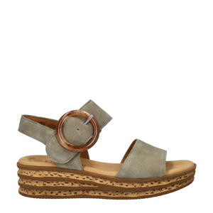   suède sandalen groen