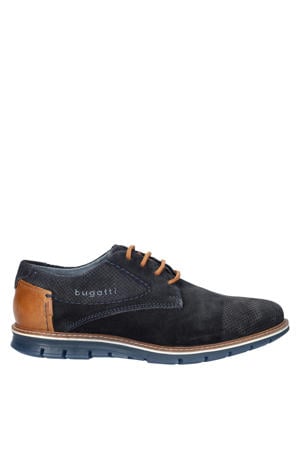 Simone suède veterschoenen donkerblauw