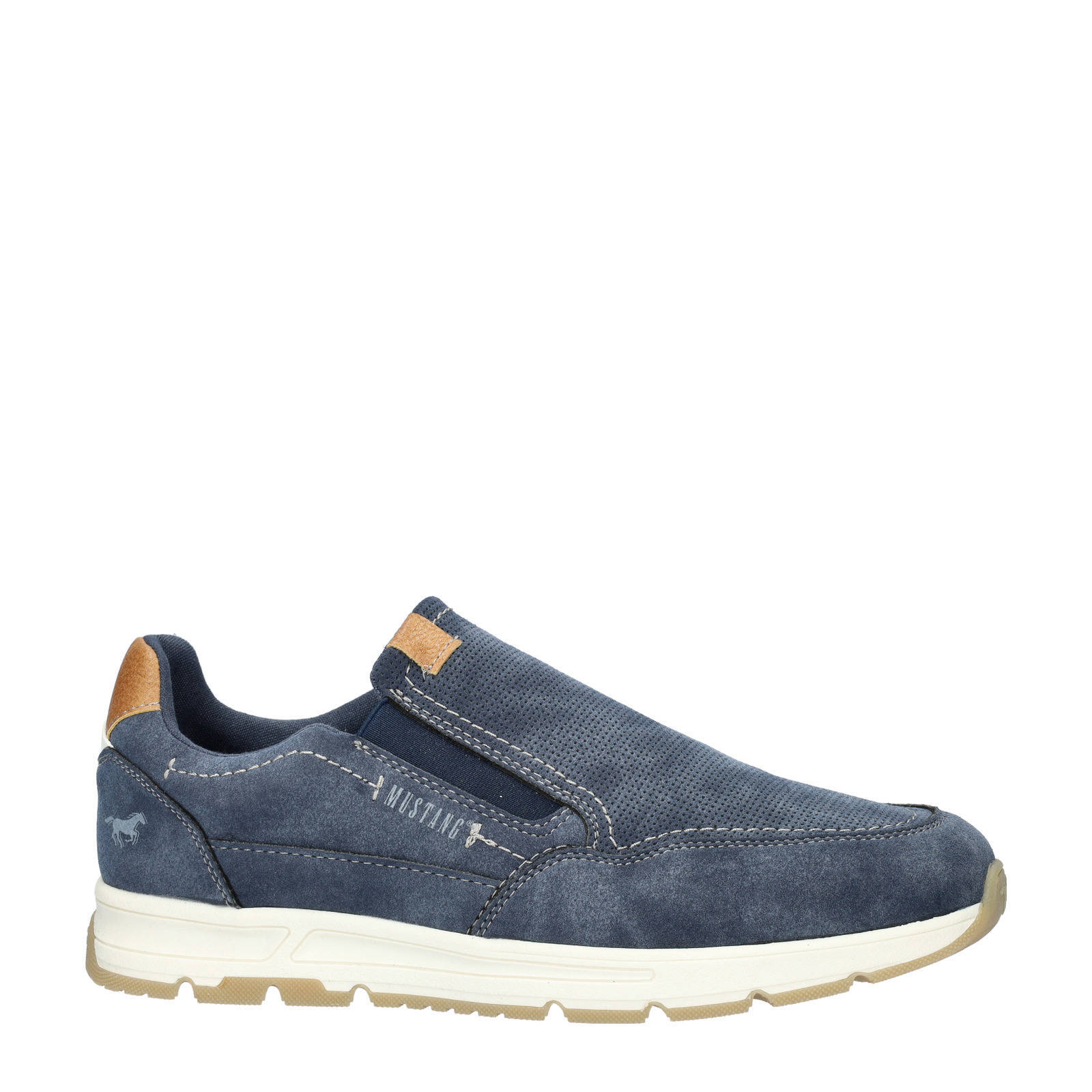 Mustang slip on sneakers blauw wehkamp