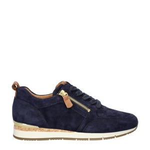 suède sneakers donkerblauw