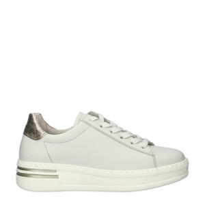   leren sneakers wit/goud