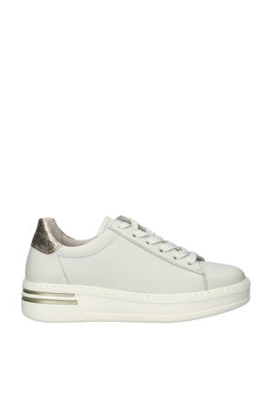   leren sneakers wit/goud