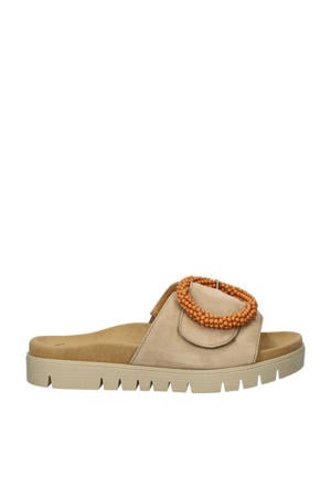 suède slippers beige
