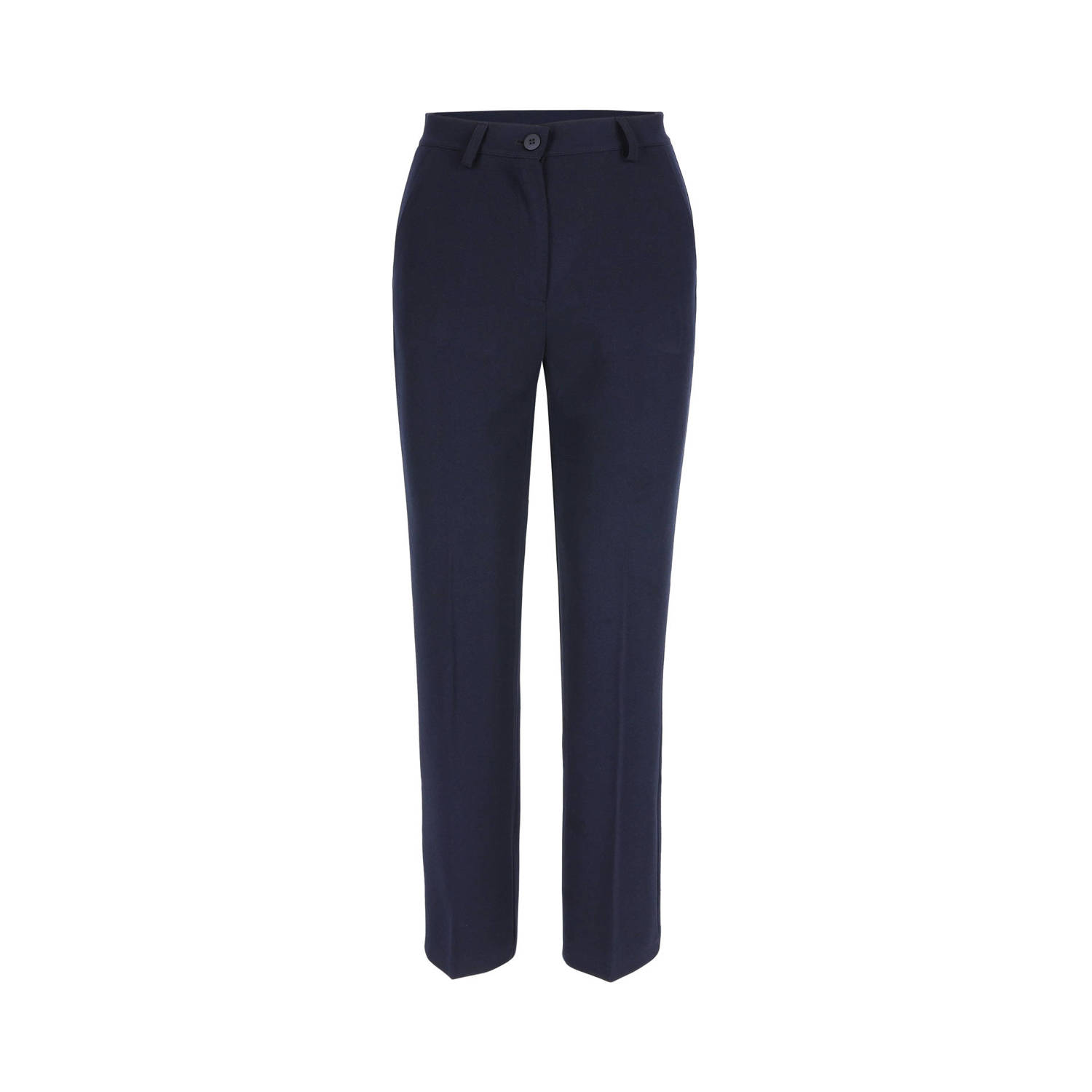 LOLALIZA high waist straight fit pantalon donkerblauw