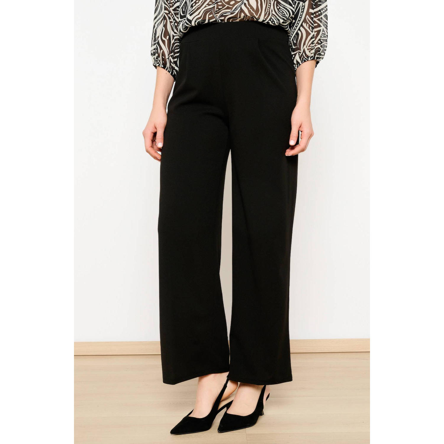 LOLALIZA high waist wide leg pantalon zwart