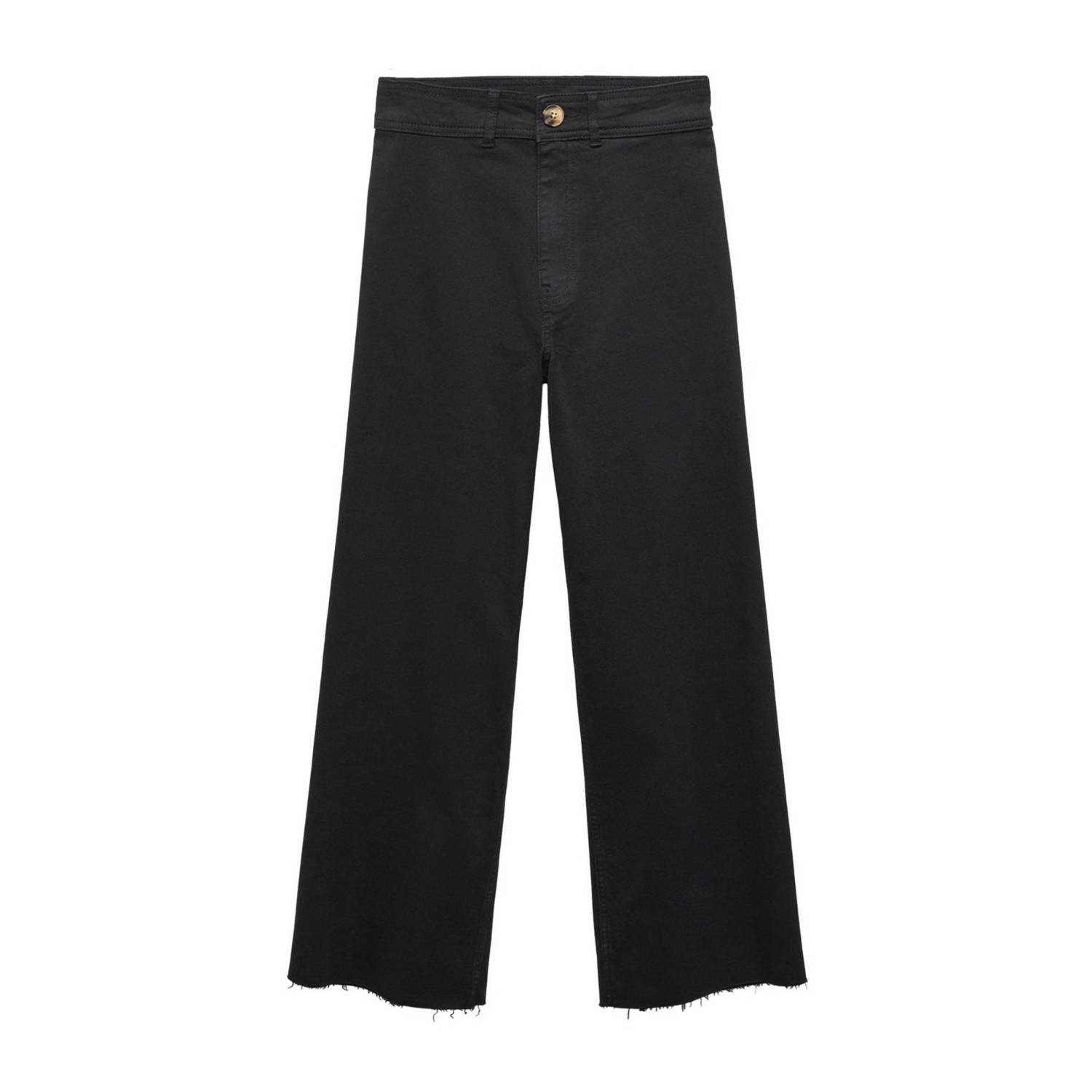 Mango Kids high waist wide leg jeans zwart