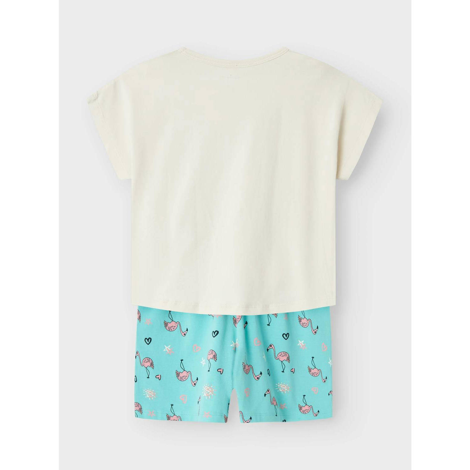 NAME IT KIDS shortama NKFNIGHTSET met all over print zeeblauw ecru