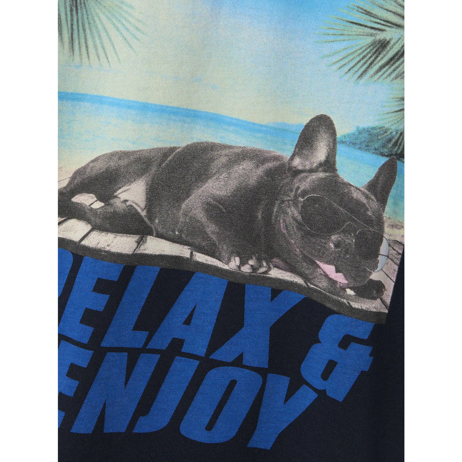 NAME IT KIDS T-shirt NKMVOTO met printopdruk donkerblauw relax