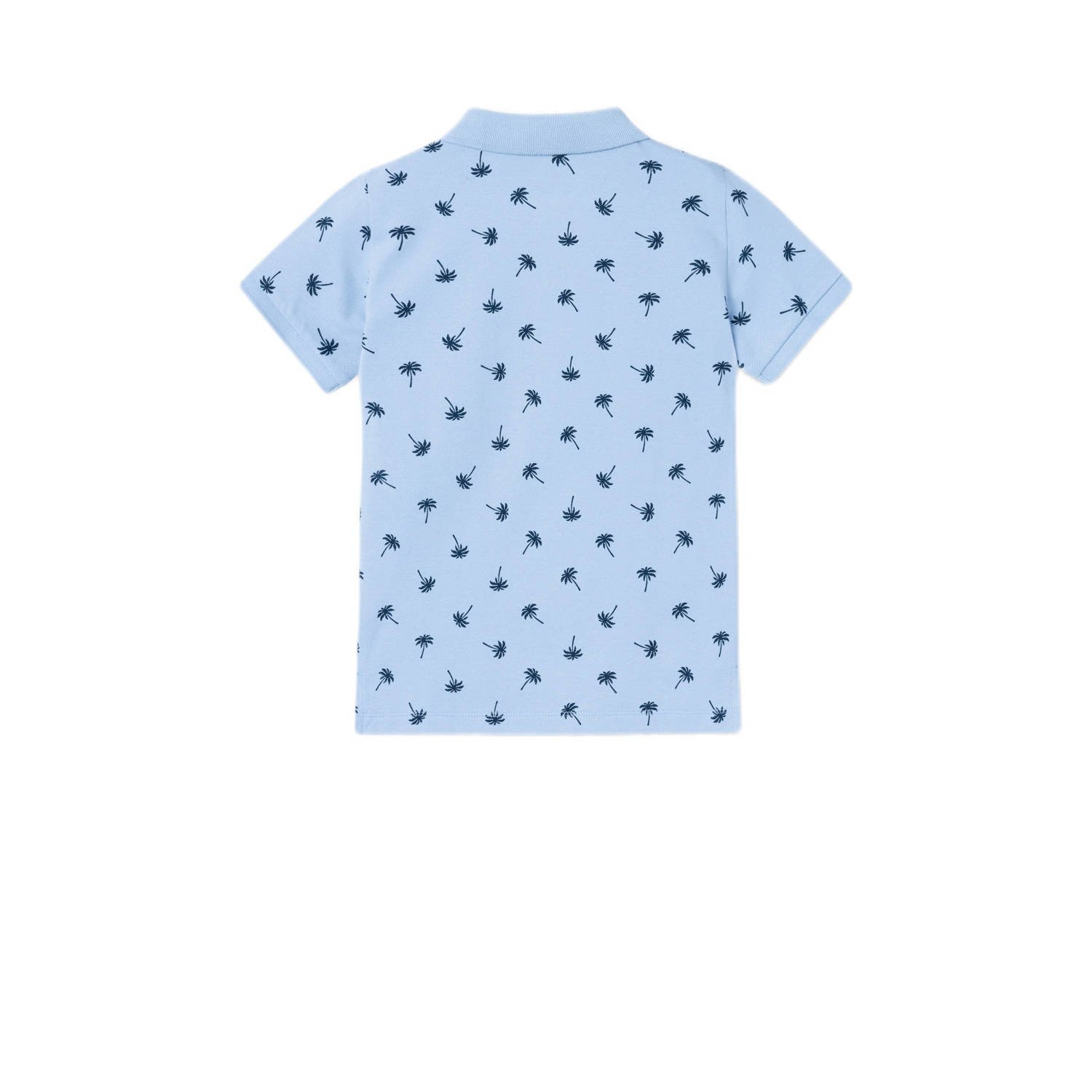 NAME IT KIDS polo NKMVOLO met all over print lichtblauw blauw
