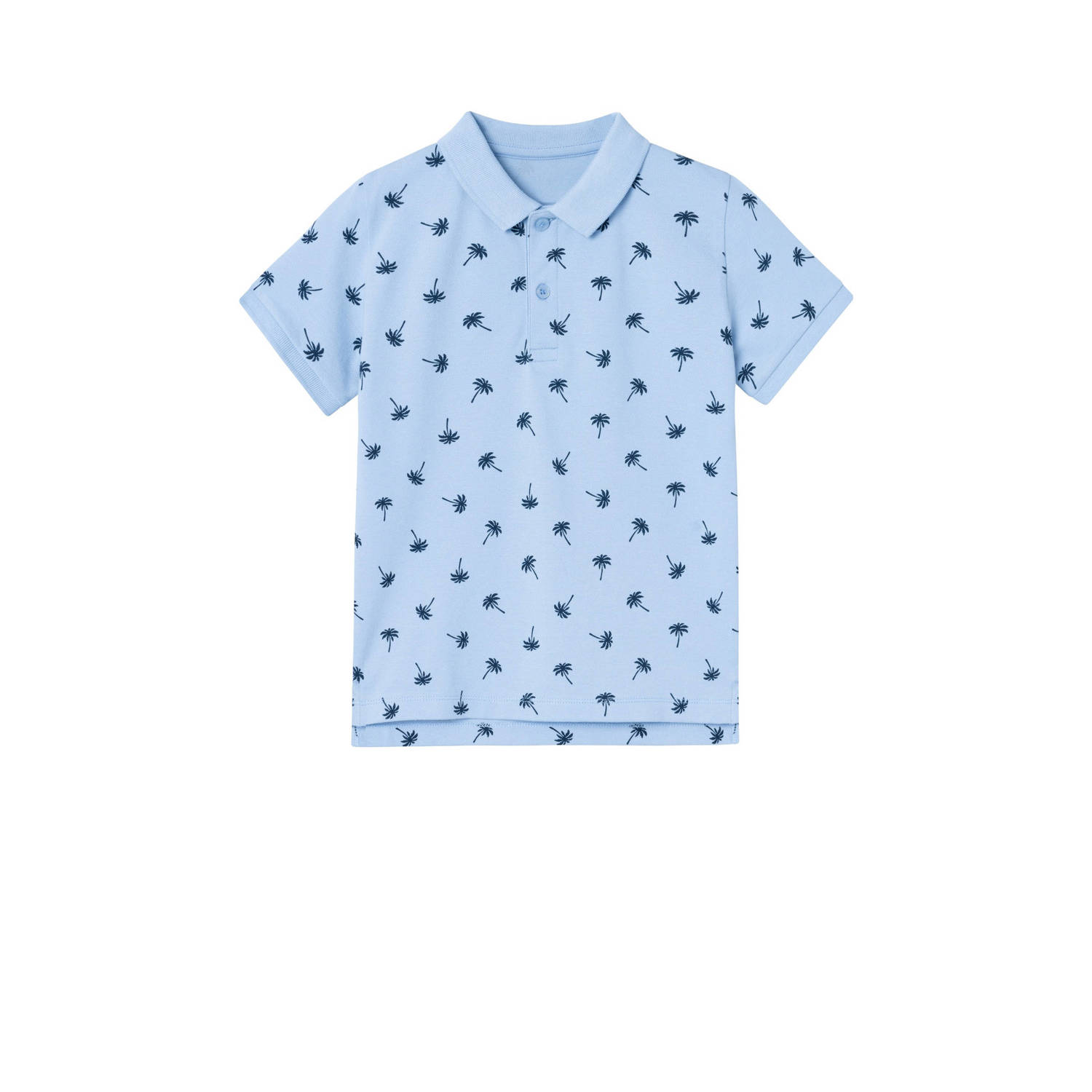 Name it KIDS polo NKMVOLO met all over print lichtblauw blauw Jongens Stretchkatoen Polokraag 122 128