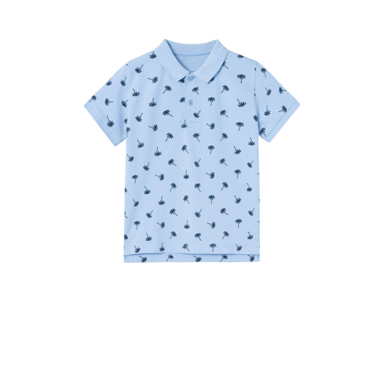 NAME IT KIDS polo NKMVOLO met all over print lichtblauw blauw